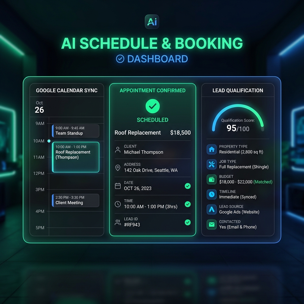 Smart Intake & Calendar Booking UI